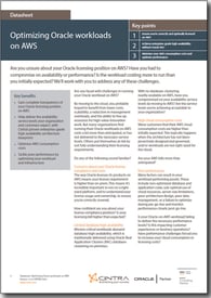 Optimizing Oracle workloads on AWS datasheet cover