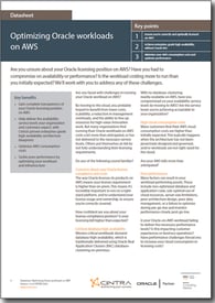 Optimizing Oracle workloads on AWS datasheet cover Optimizing Oracle workloads on AWS datasheet cover